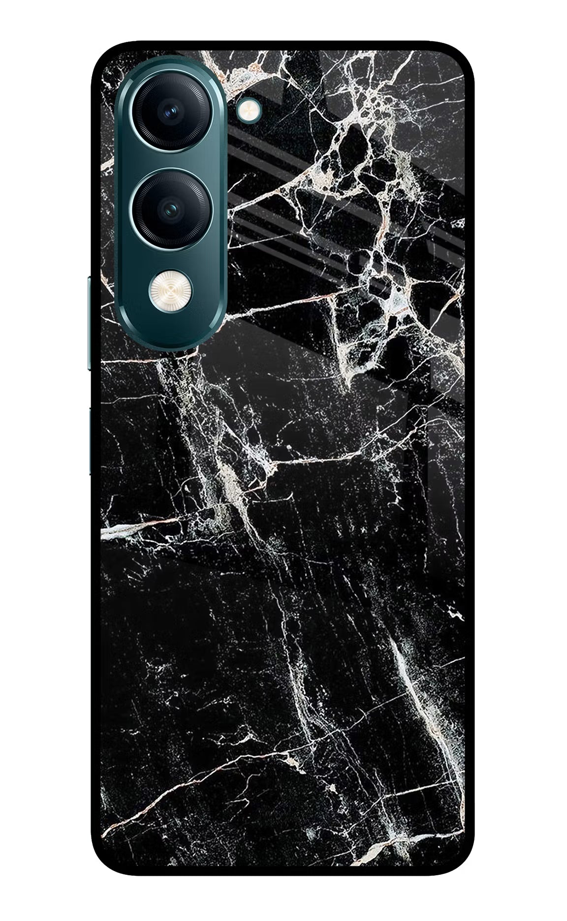 Black Marble Texture Vivo Y19s 5G Glass Case