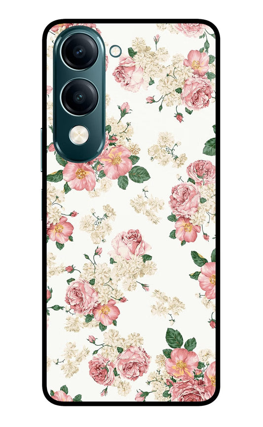 Flowers Vivo Y19s 5G Glass Case