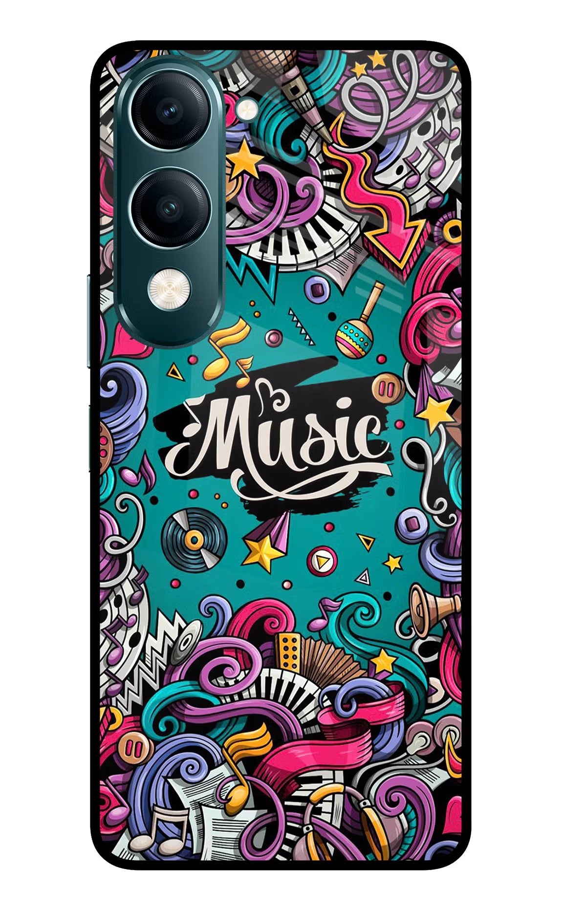Music Graffiti Vivo Y19s 5G Back Cover