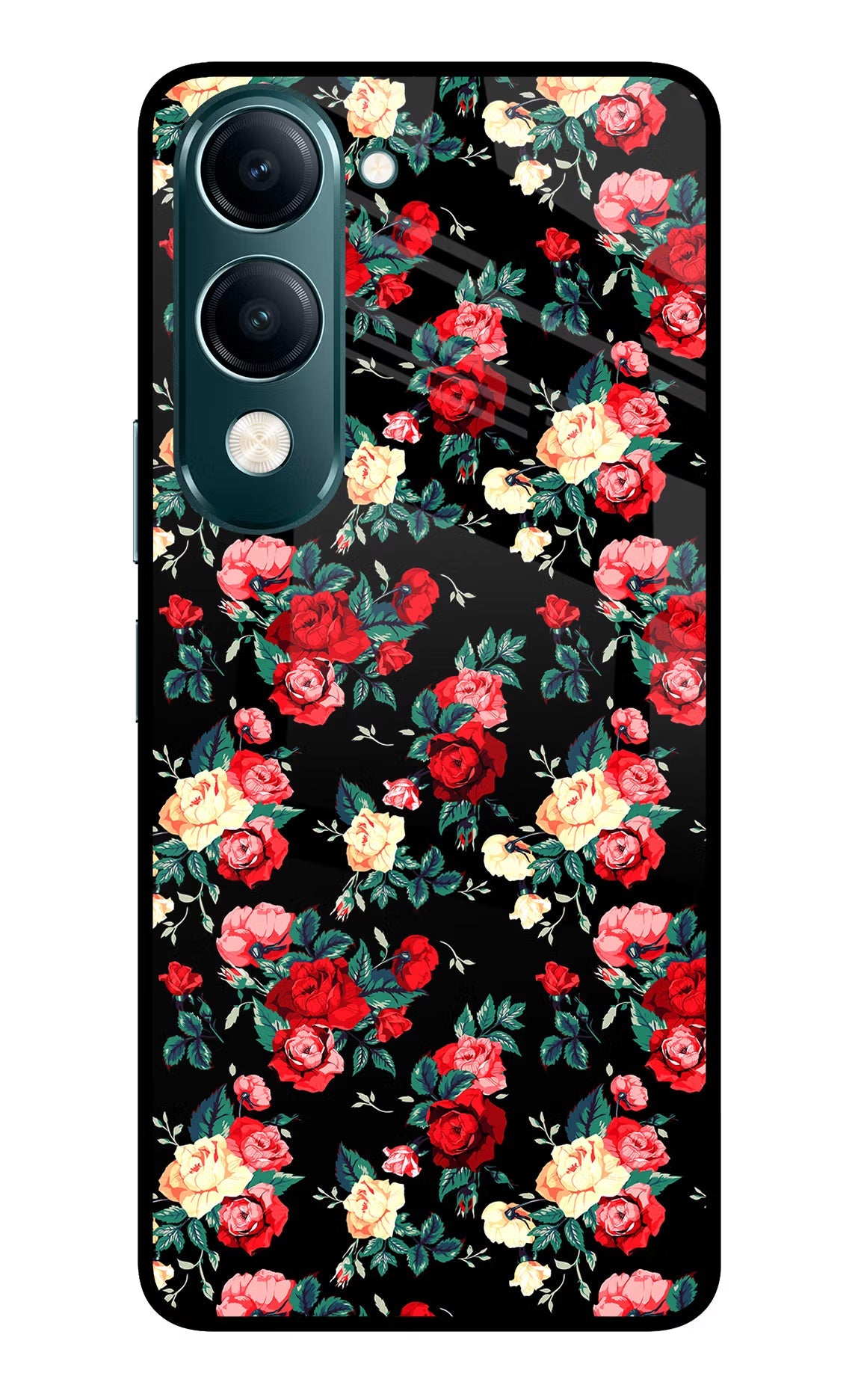 Rose Pattern Vivo Y19s 5G Back Cover
