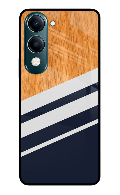 Blue and white wooden Vivo Y19s 5G Back Cover