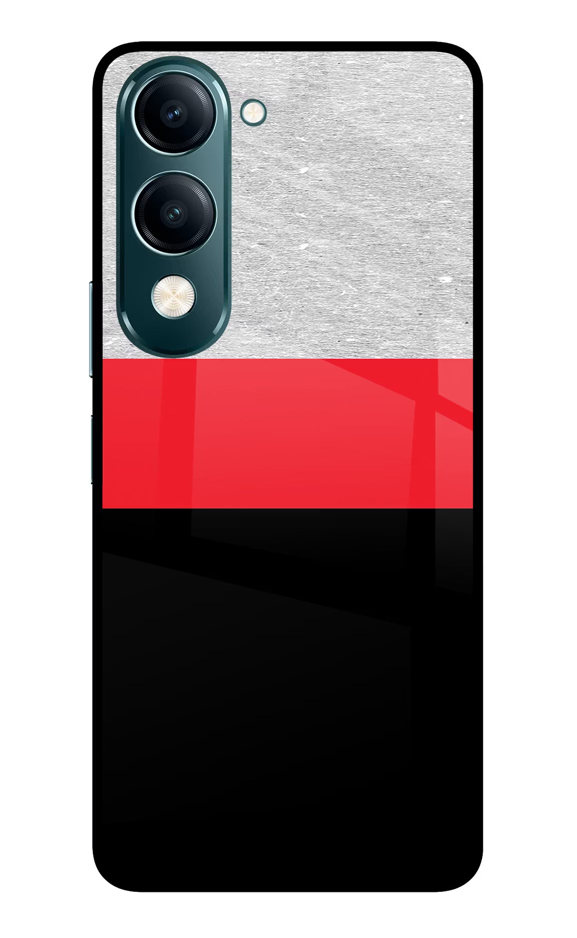 Tri Color Pattern Vivo Y19s 5G Glass Case