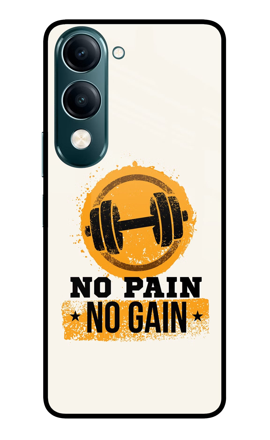 No Pain No Gain Vivo Y19s 5G Glass Case