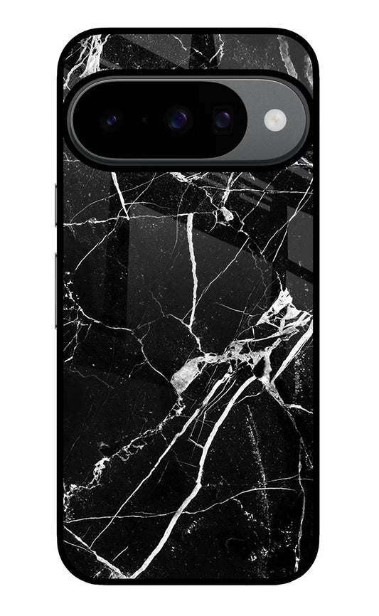 Black Marble Pattern Google Pixel 10 Glass Case