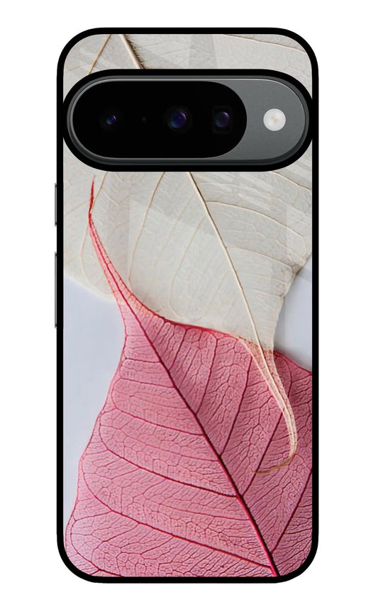 White Pink Leaf Google Pixel 10 Back Cover