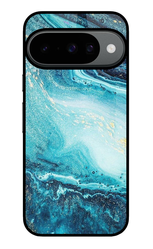 Blue Glitter Marble Google Pixel 10 Back Cover
