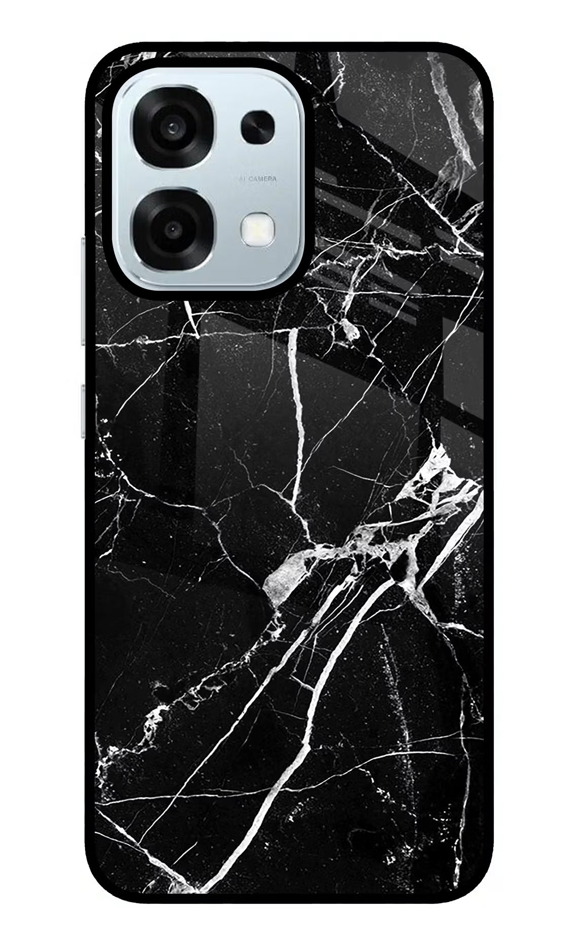 Black Marble Pattern Oppo F31 5G Glass Case