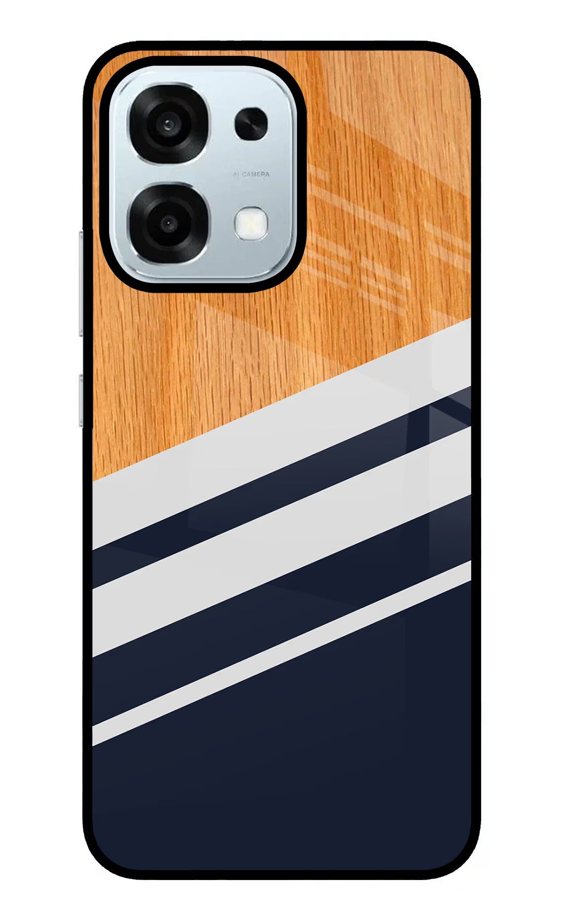 Blue and white wooden Oppo F31 5G Back Cover