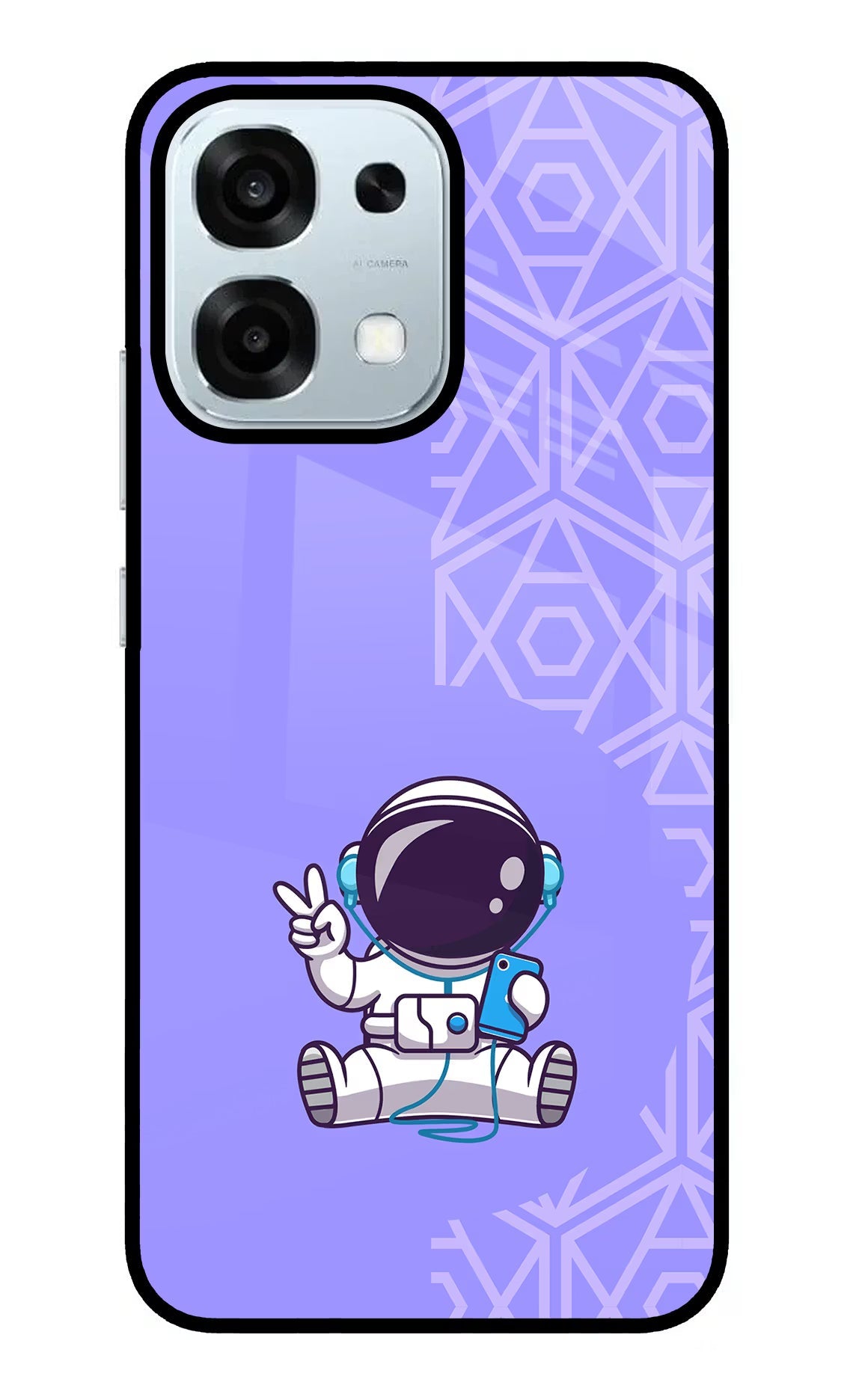 Cute Astronaut Chilling Oppo F31 5G Glass Case