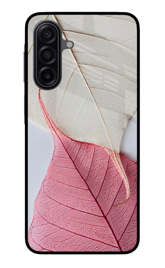 White Pink Leaf Samsung A17 5G Glass Case