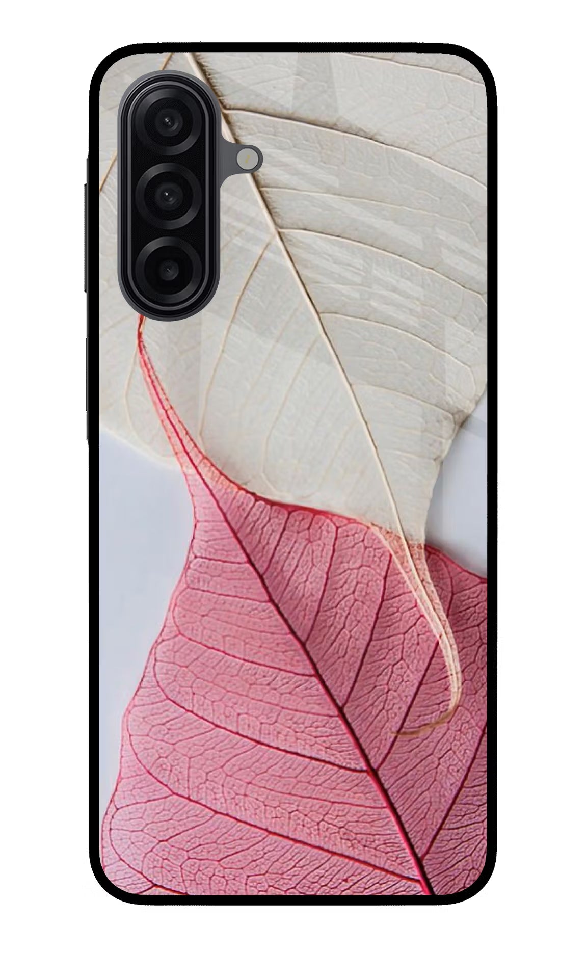 White Pink Leaf Samsung A17 5G Back Cover
