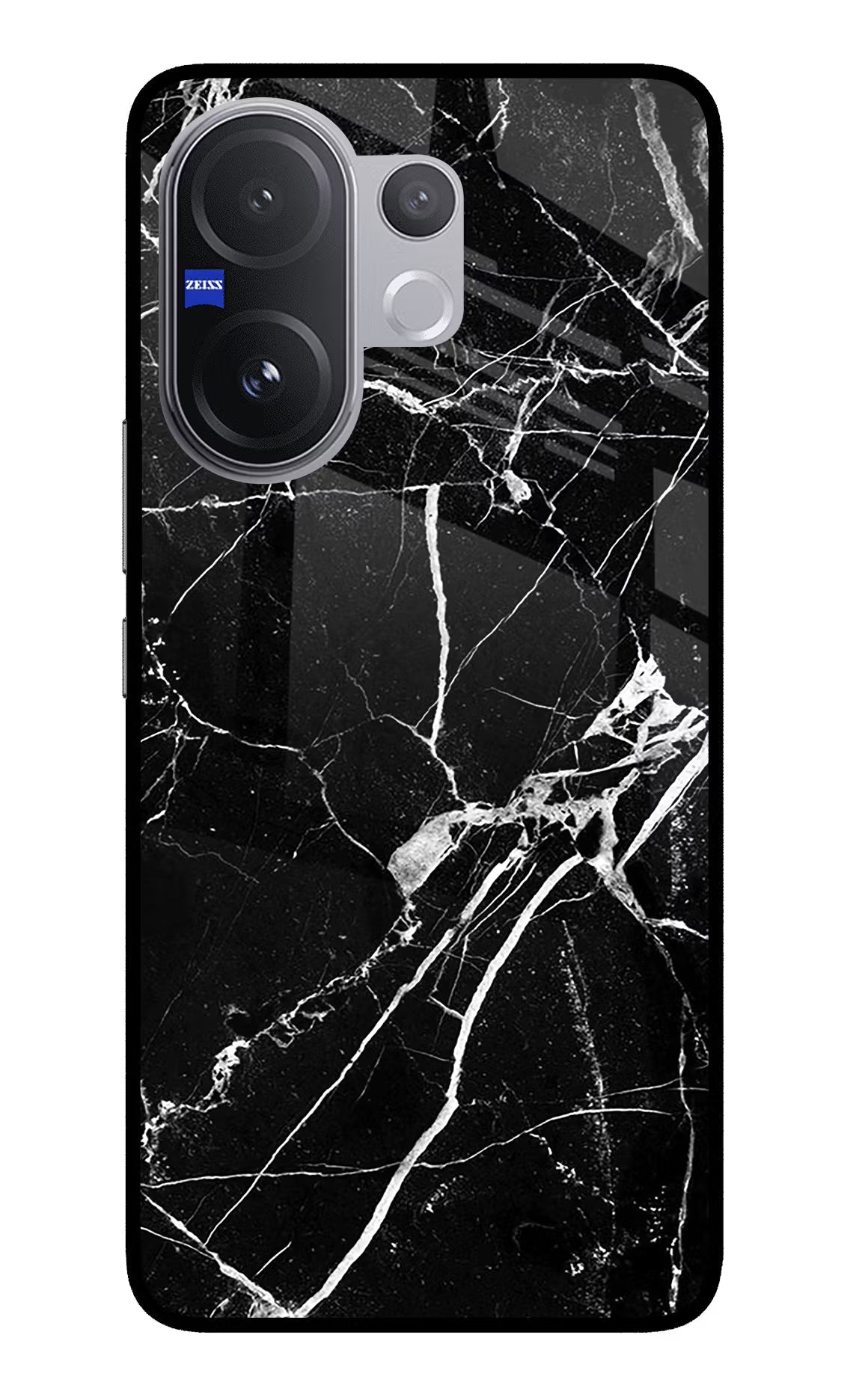 Black Marble Pattern Vivo V60 5G Glass Case