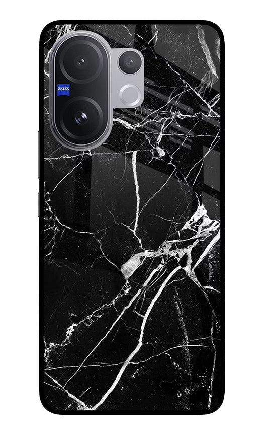 Black Marble Pattern Vivo V60 5G Glass Case
