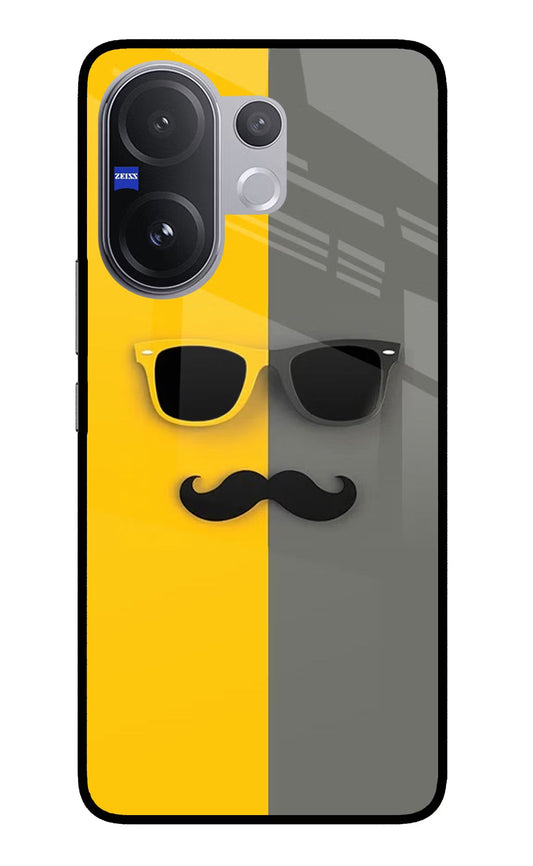 Sunglasses with Mustache Vivo V60 5G Glass Case