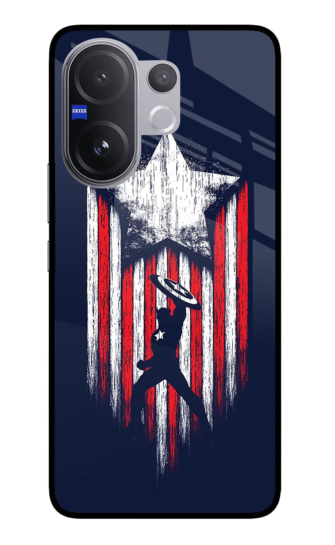 Captain America Marvel Art Vivo V60 5G Glass Case