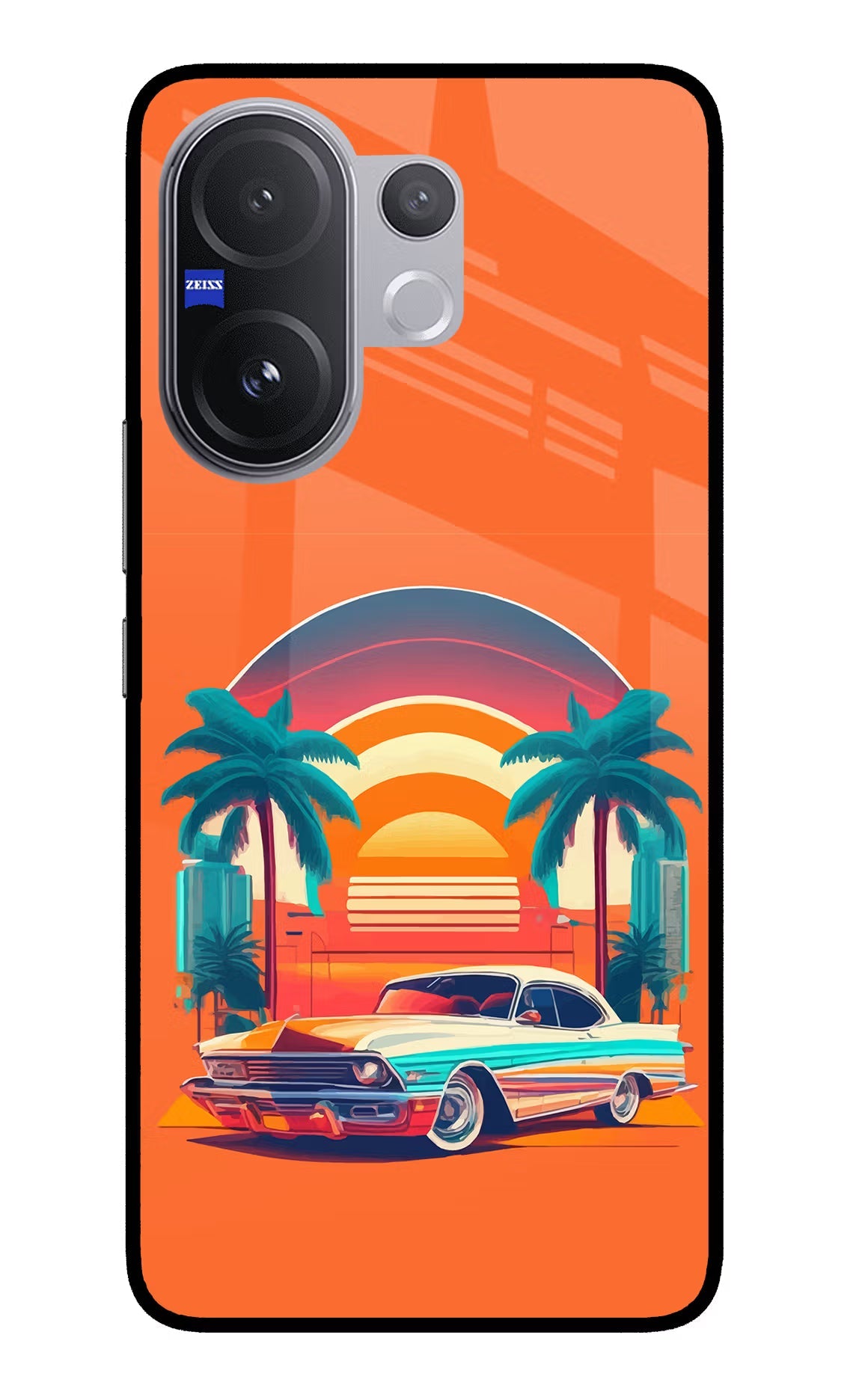 Palm Drive 80s Vivo V60 5G Glass Case