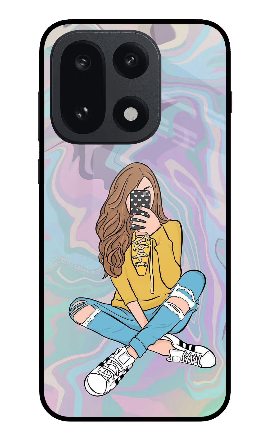 Selfie Girl OnePlus 15 Glass Case