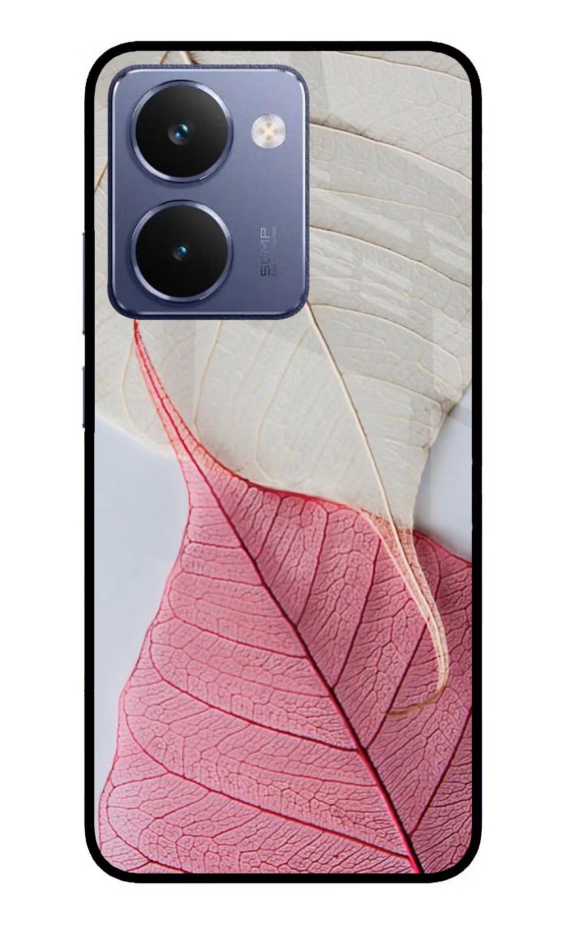 White Pink Leaf Realme P3 Ultra 5G Back Cover