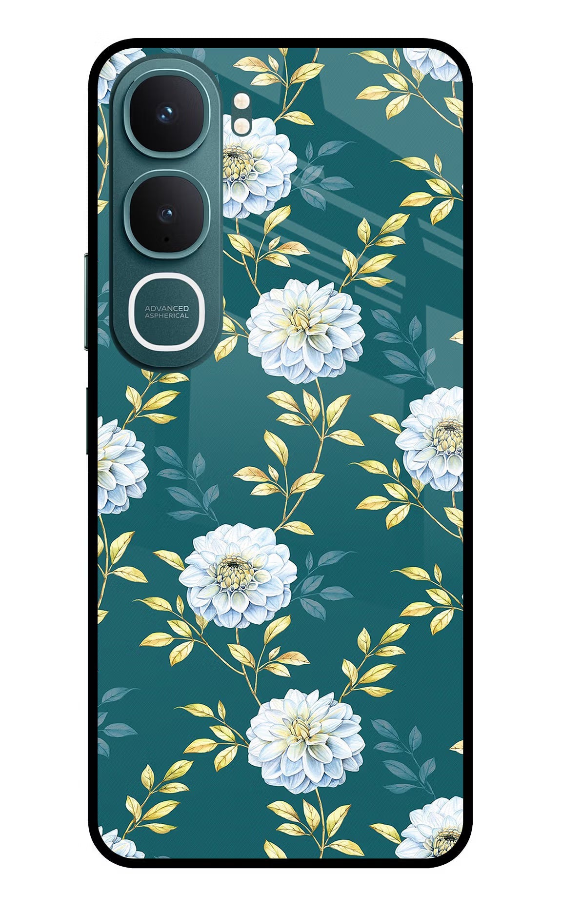 Flowers Vivo Y31 5G Back Cover Glass Case - Hello Swanky
