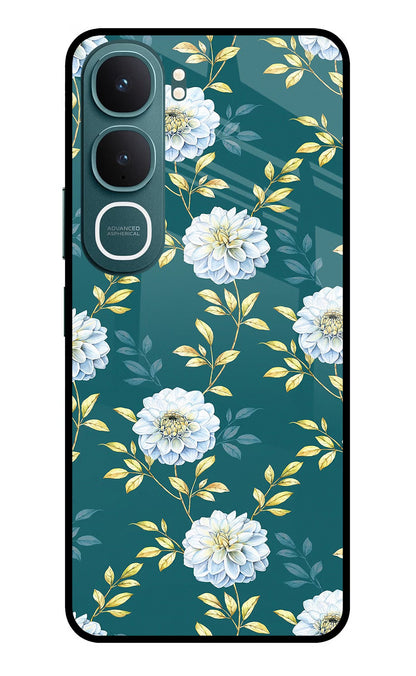 Flowers Vivo Y31 5G Back Cover Glass Case - Hello Swanky