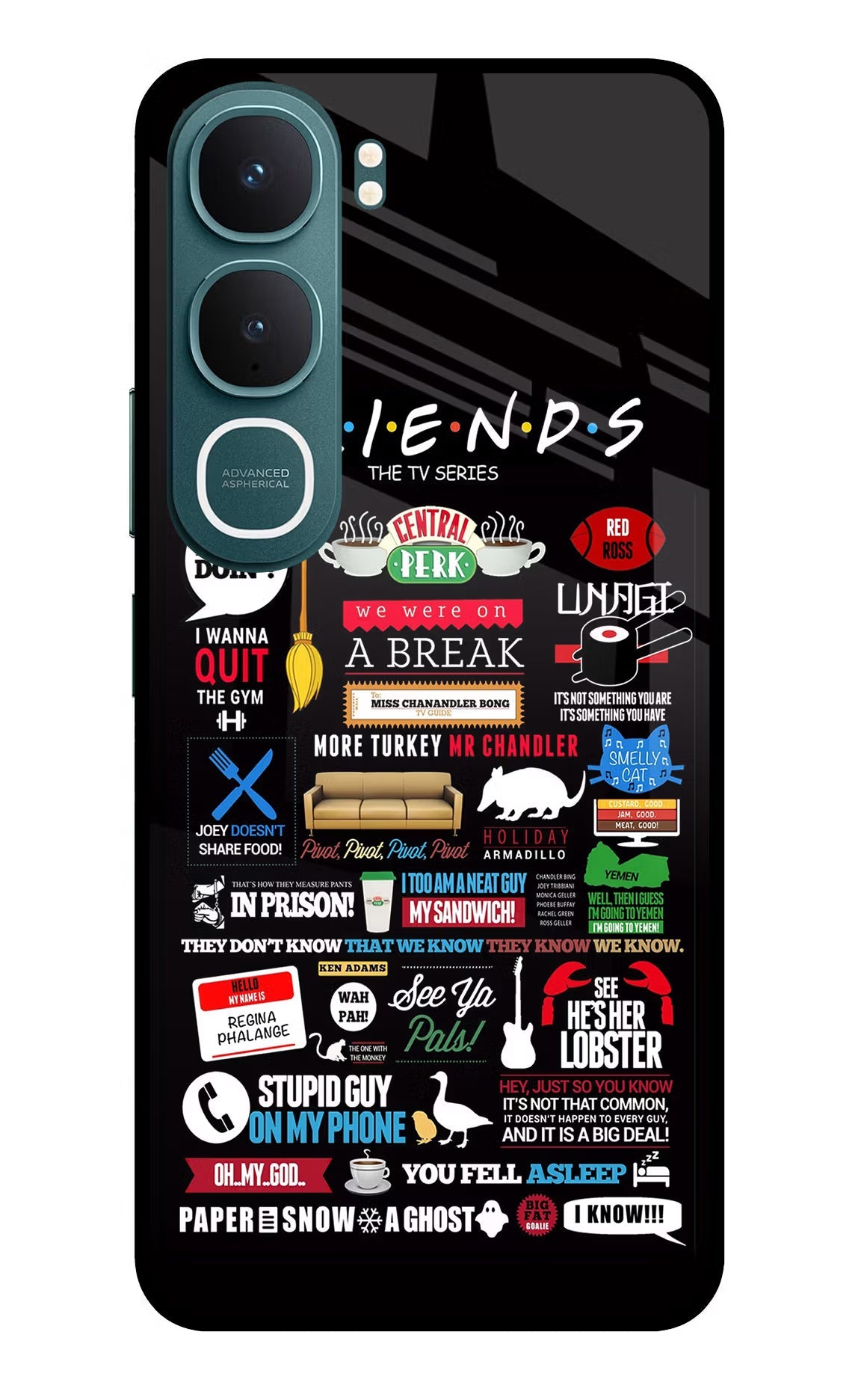 FRIENDS Vivo Y31 5G Back Cover Glass Case - Hello Swanky
