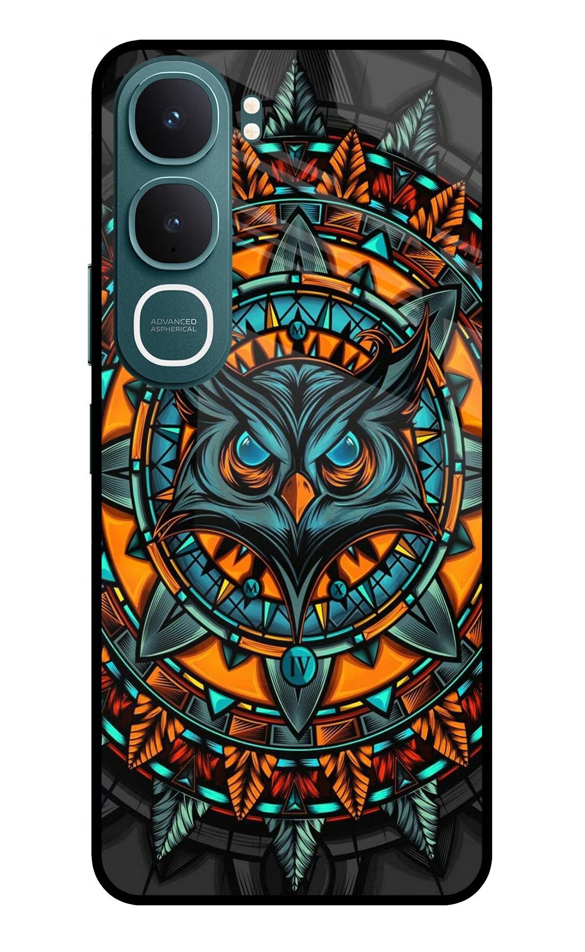 Angry Owl Art Vivo Y31 5G Back Cover Glass Case - Hello Swanky