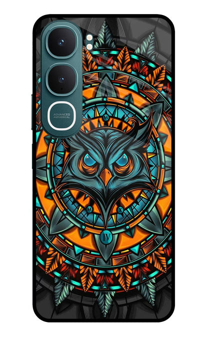 Angry Owl Art Vivo Y31 5G Back Cover Glass Case - Hello Swanky