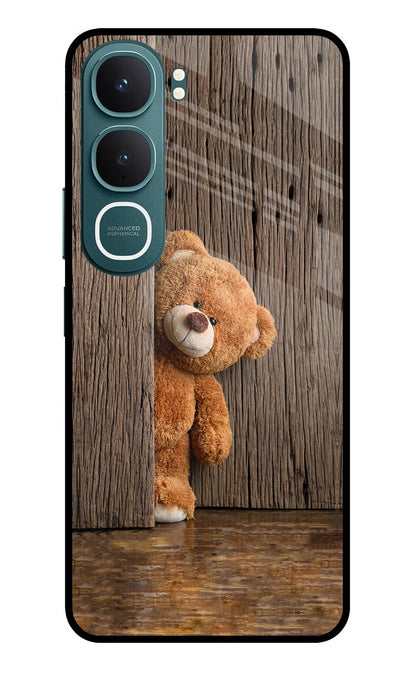 Teddy Wooden Vivo Y31 5G Back Cover Glass Case - Hello Swanky