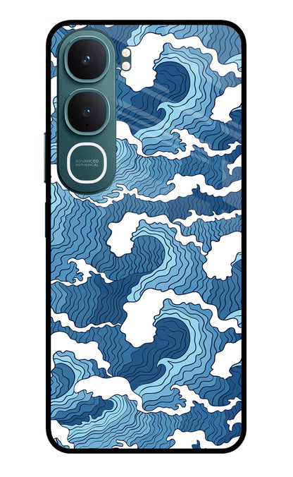 Blue Waves Vivo Y31 5G Back Cover Glass Case - Hello Swanky