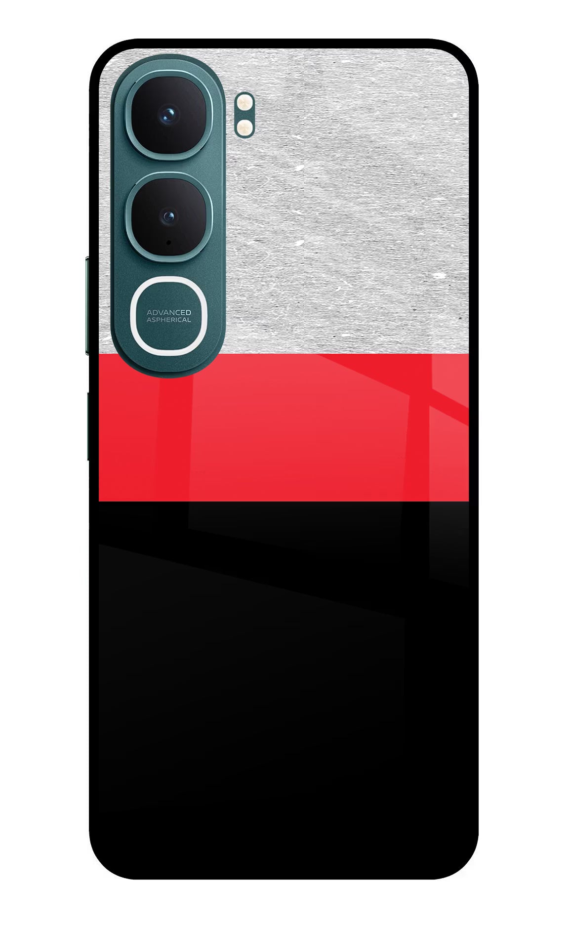 Tri Color Pattern Vivo Y31 5G Back Cover Glass Case - Hello Swanky