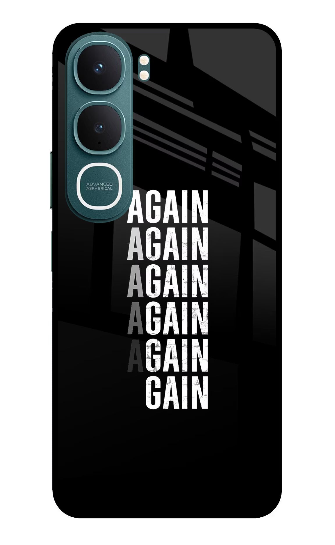 Again Again Gain Vivo Y31 5G Back Cover Glass Case - Hello Swanky
