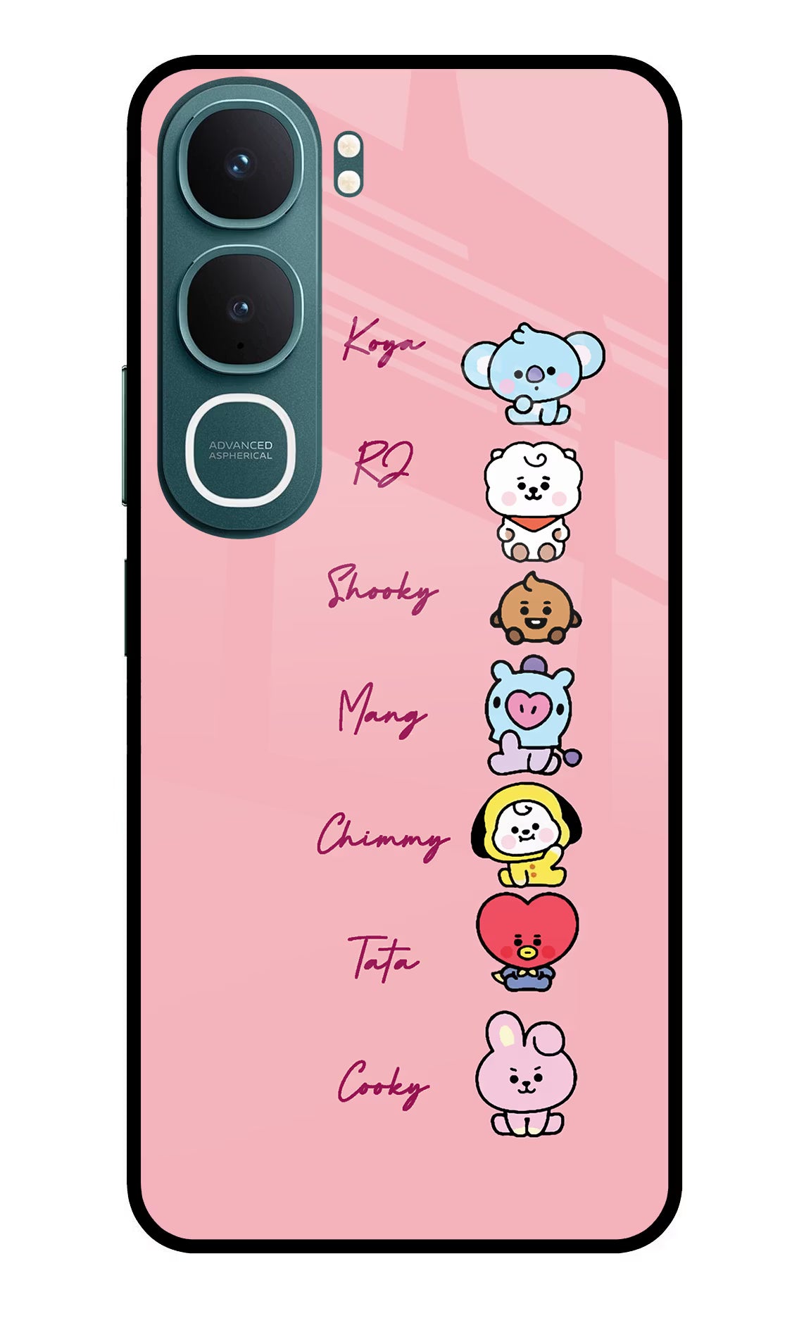 BTS Names Vivo Y31 5G Back Cover Glass Case - Hello Swanky