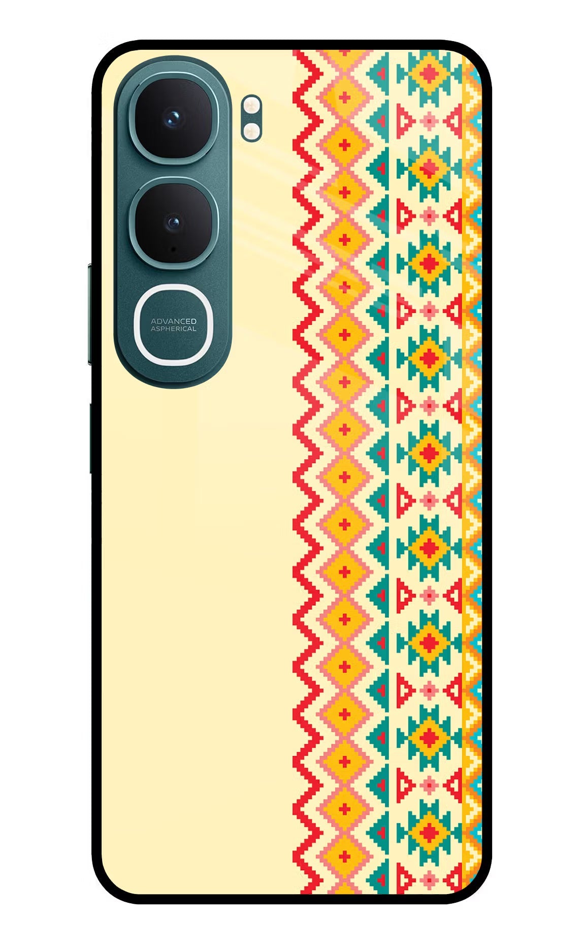 Ethnic Seamless Vivo Y31 5G Back Cover Glass Case - Hello Swanky