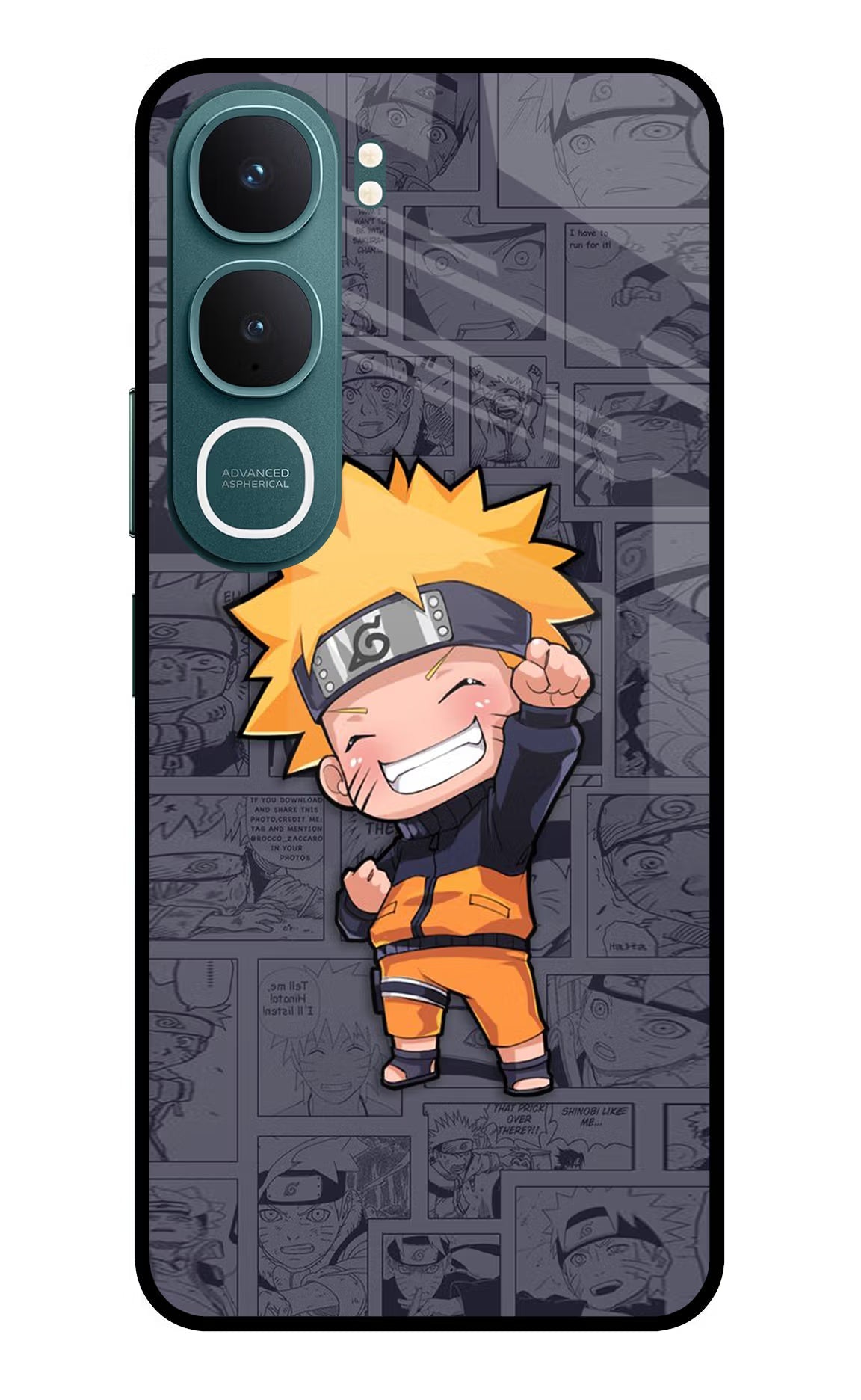 Chota Naruto Vivo Y31 5G Back Cover Glass Case - Hello Swanky