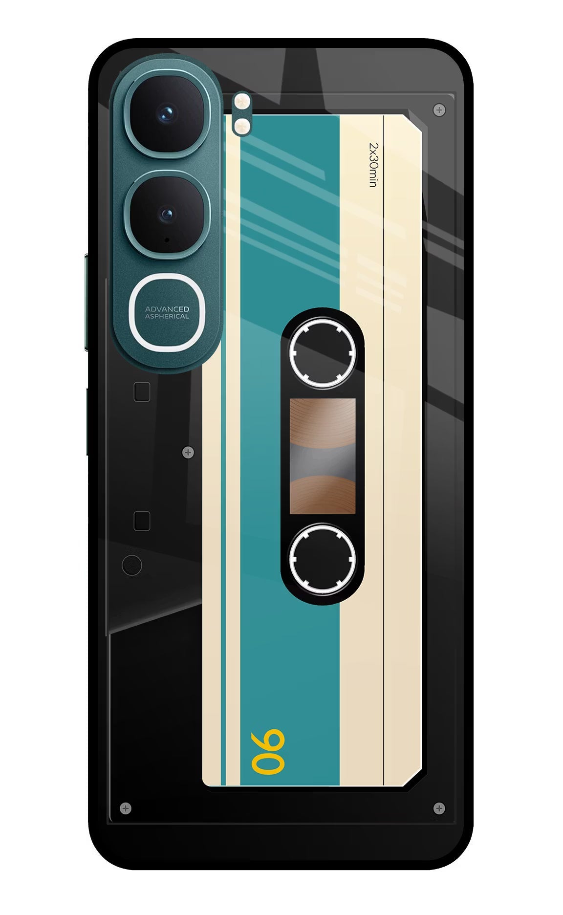 Cassette Vivo Y31 5G Back Cover Glass Case - Hello Swanky