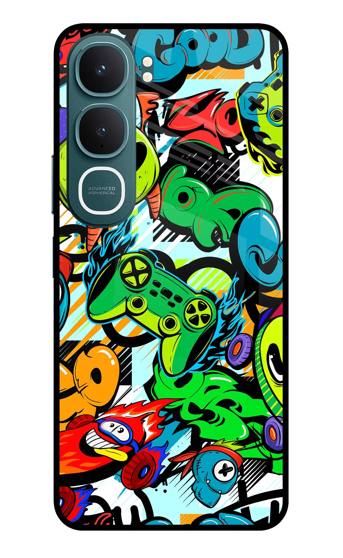Game Doodle Vivo Y31 5G Back Cover Glass Case - Hello Swanky