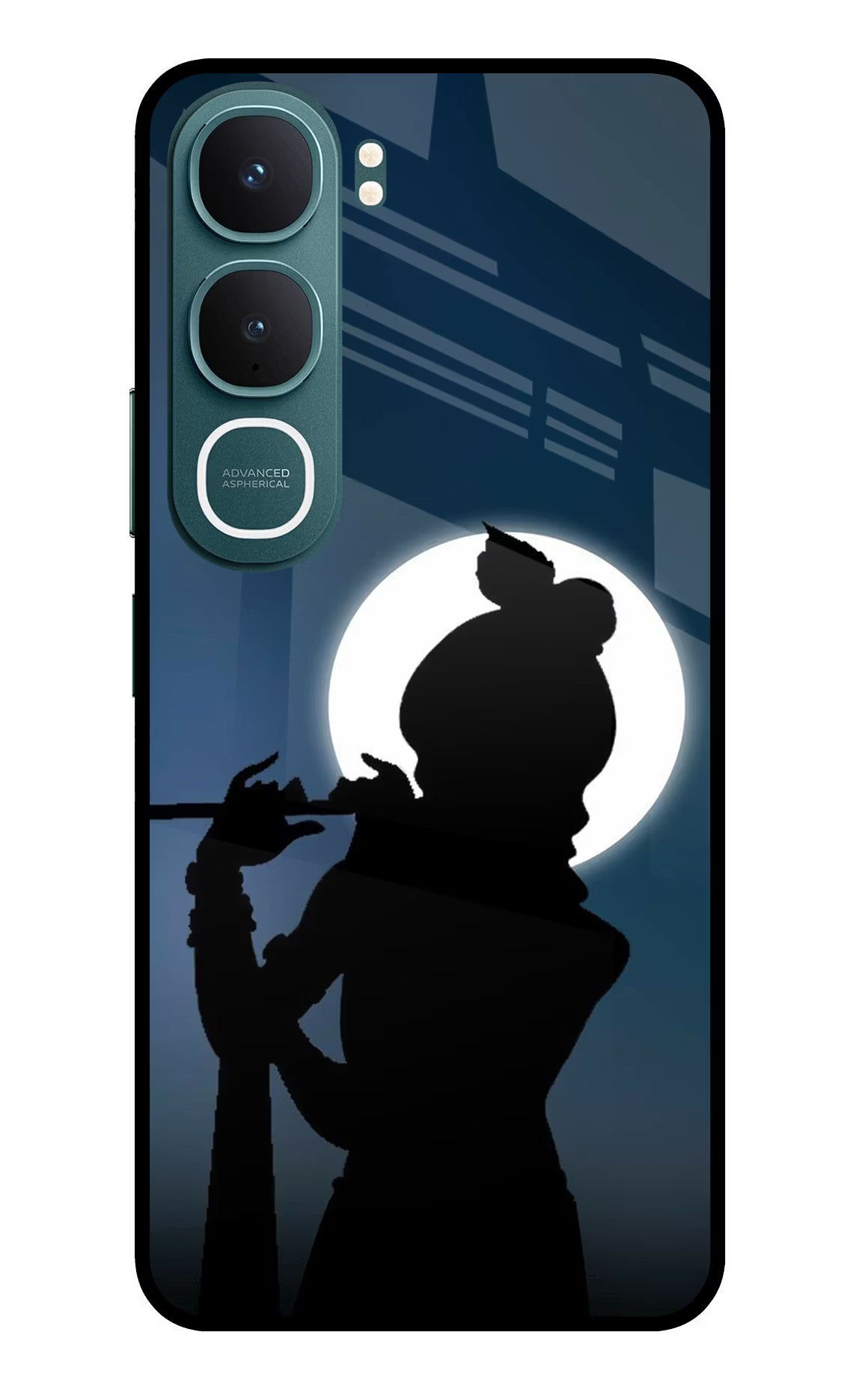 Shri Krishna Silhouette Vivo Y31 5G Back Cover Glass Case - Hello Swanky