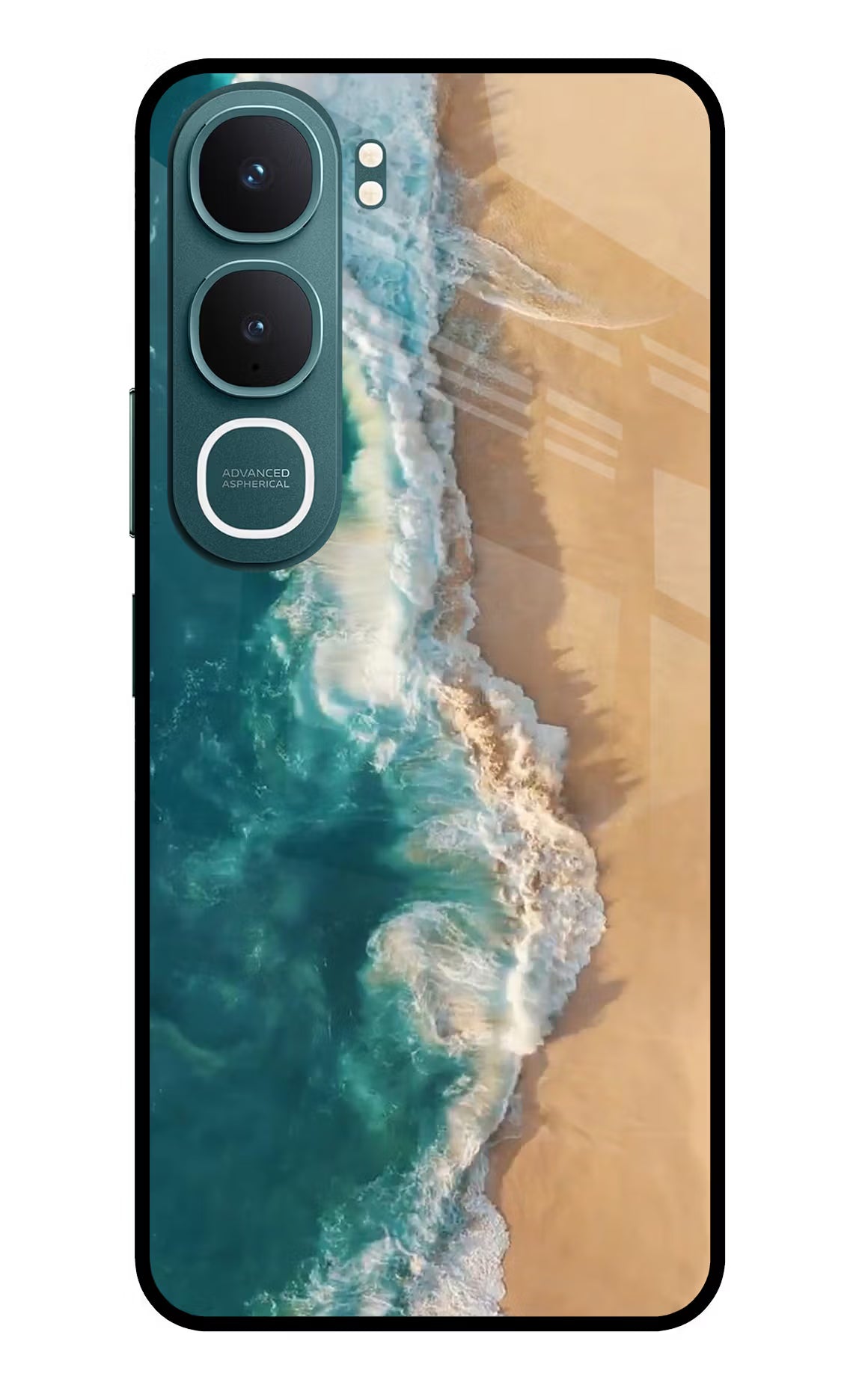 Ocean Beach Vivo Y31 5G Back Cover Glass Case - Hello Swanky