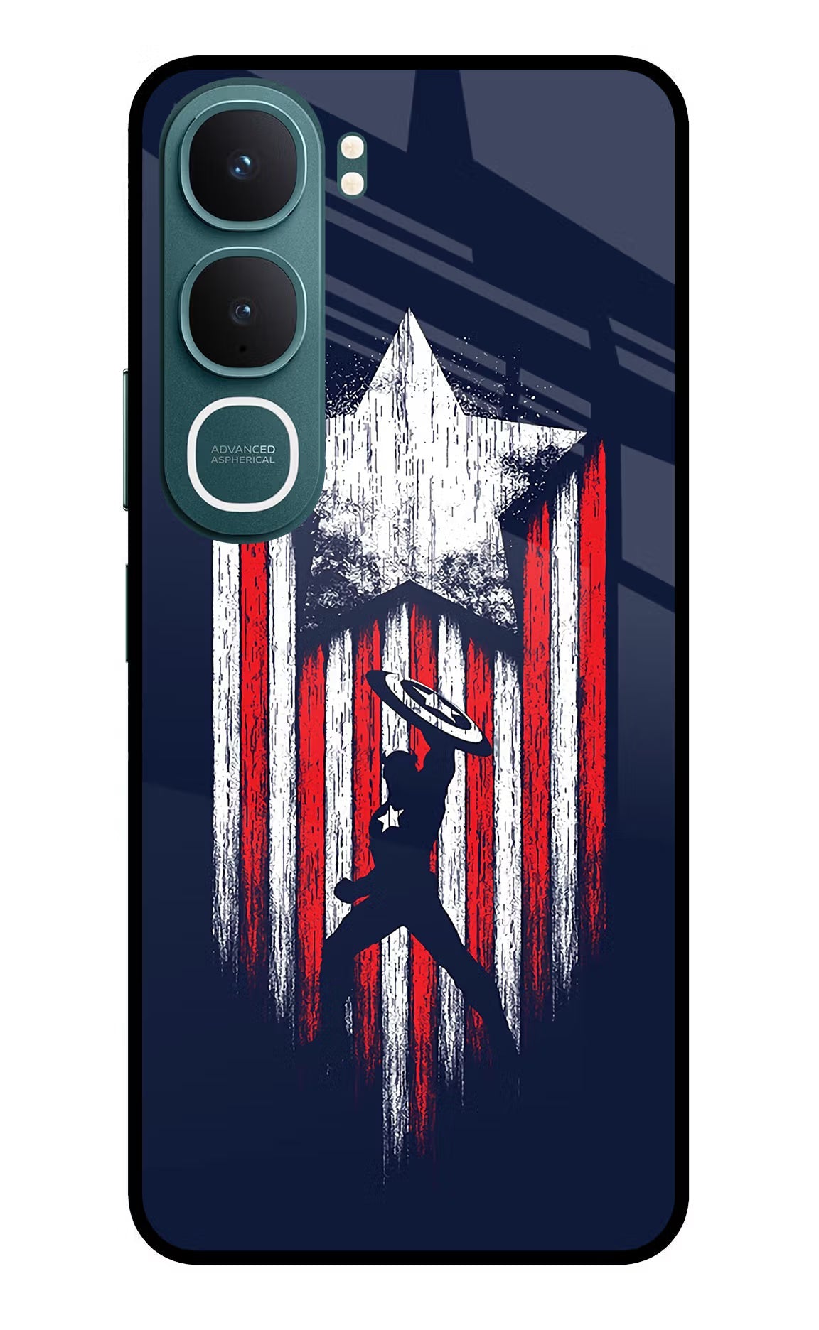 Captain America Marvel Art Vivo Y31 5G Back Cover Glass Case - Hello Swanky