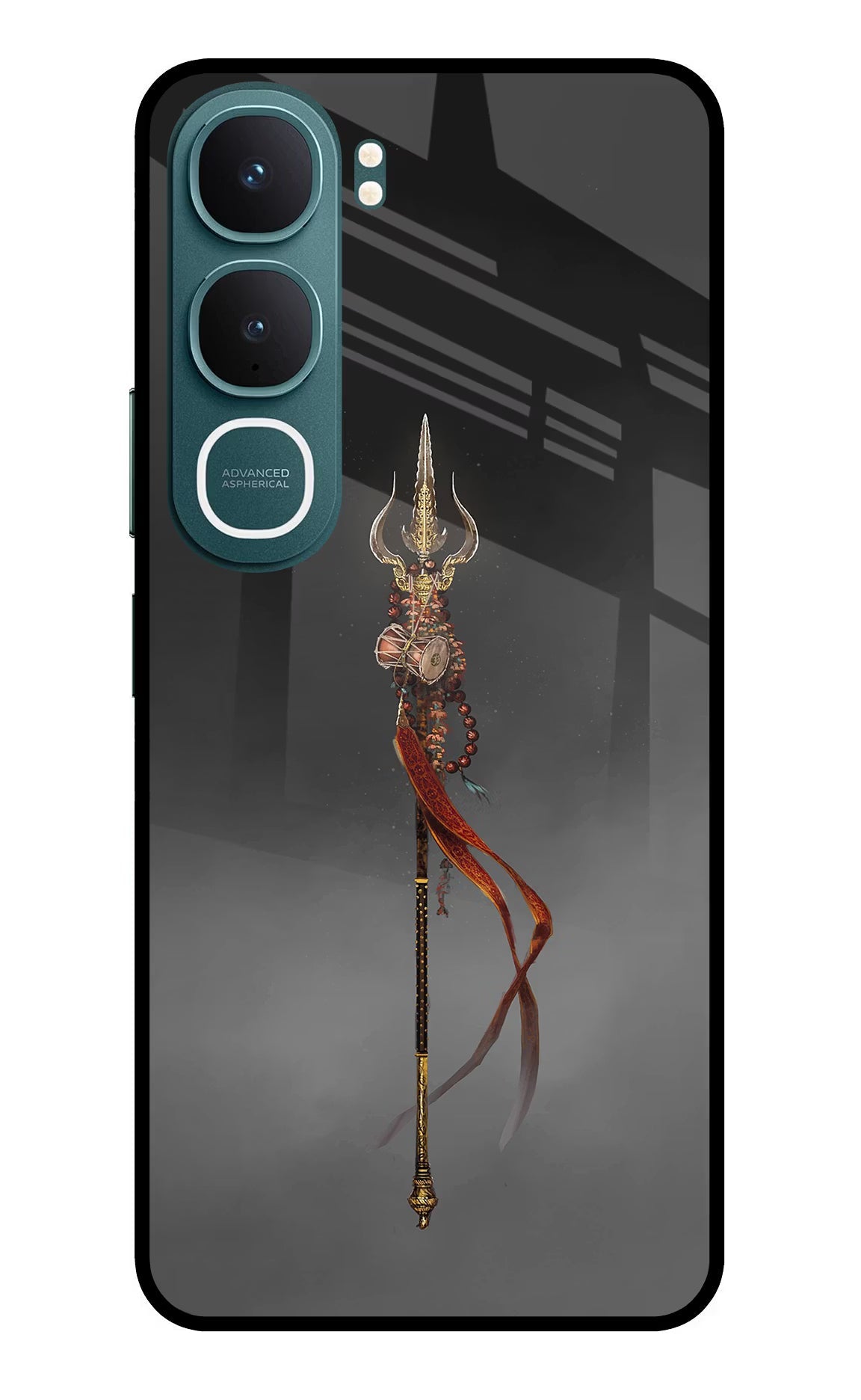 Shiv Trishul Vivo Y31 5G Back Cover Glass Case - Hello Swanky
