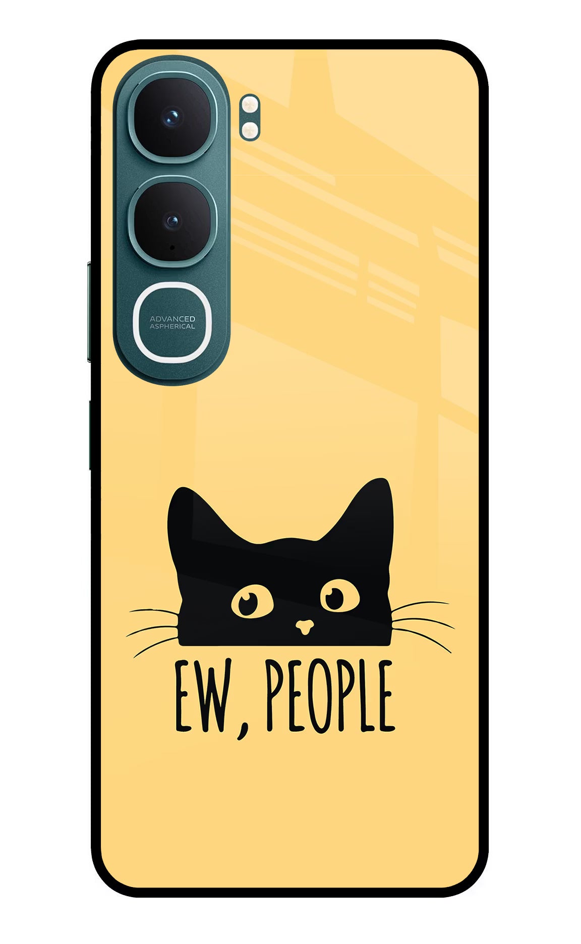 Ew People Catitude Vivo Y31 5G Back Cover Glass Case - Hello Swanky