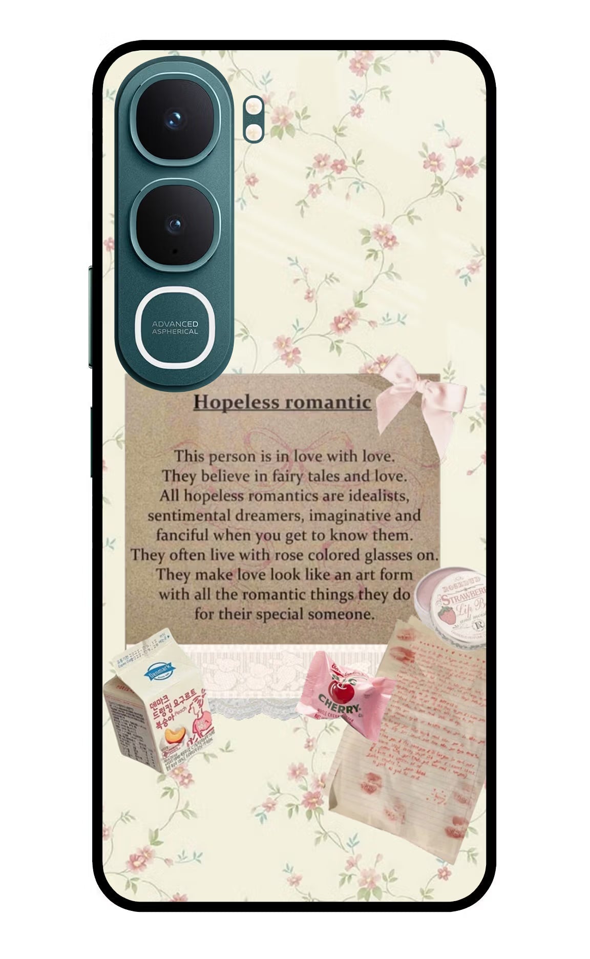 Hopeless Romantic Vivo Y31 5G Back Cover Glass Case - Hello Swanky