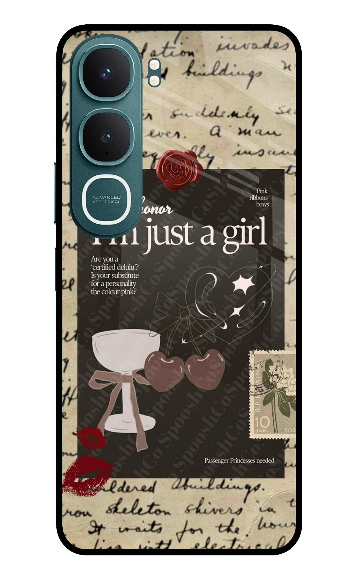 I Am Just a Girl Vivo Y31 5G Back Cover Glass Case - Hello Swanky