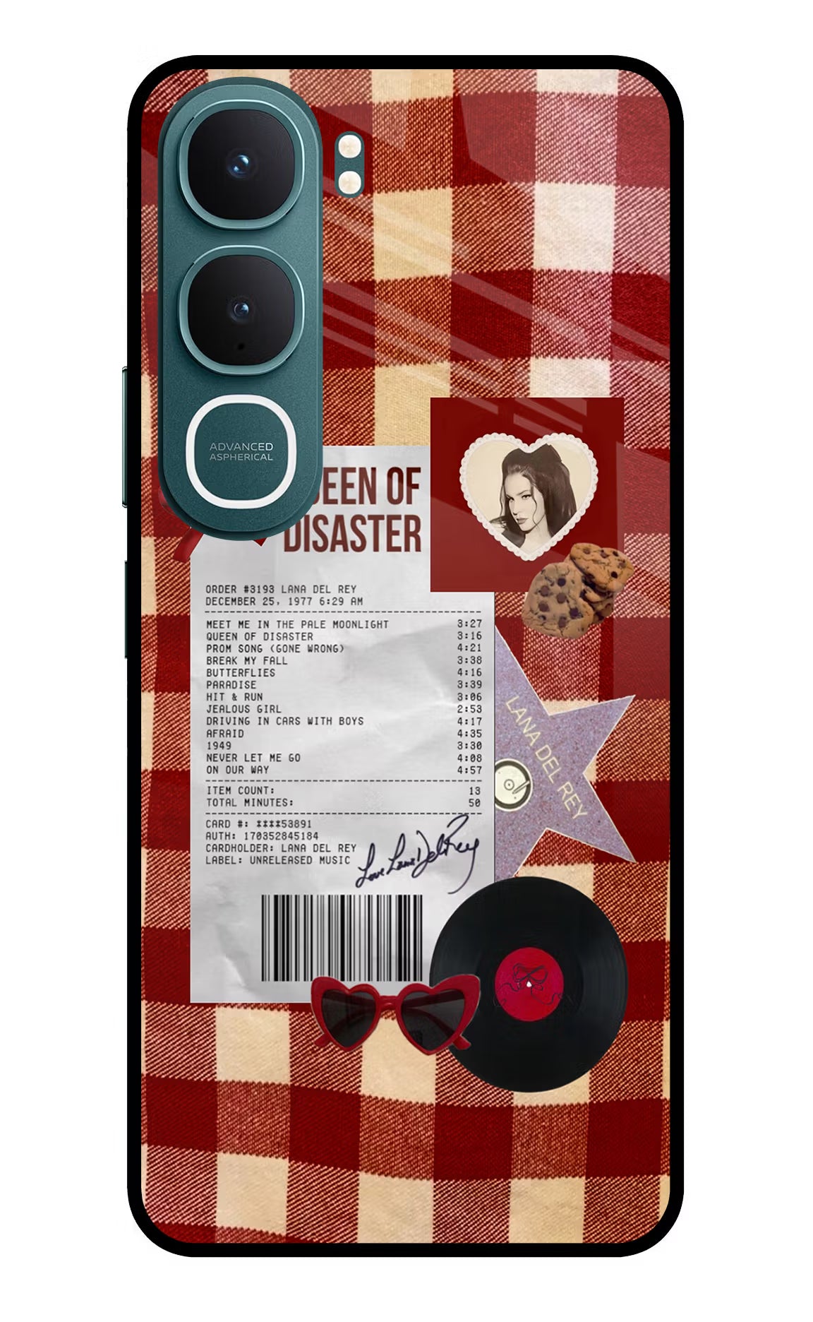 Queen of Disaster Vivo Y31 5G Back Cover Glass Case - Hello Swanky