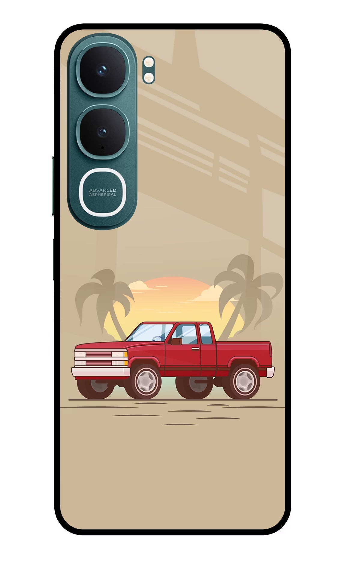 Desert Classic Drive Vivo Y31 5G Back Cover Glass Case - Hello Swanky