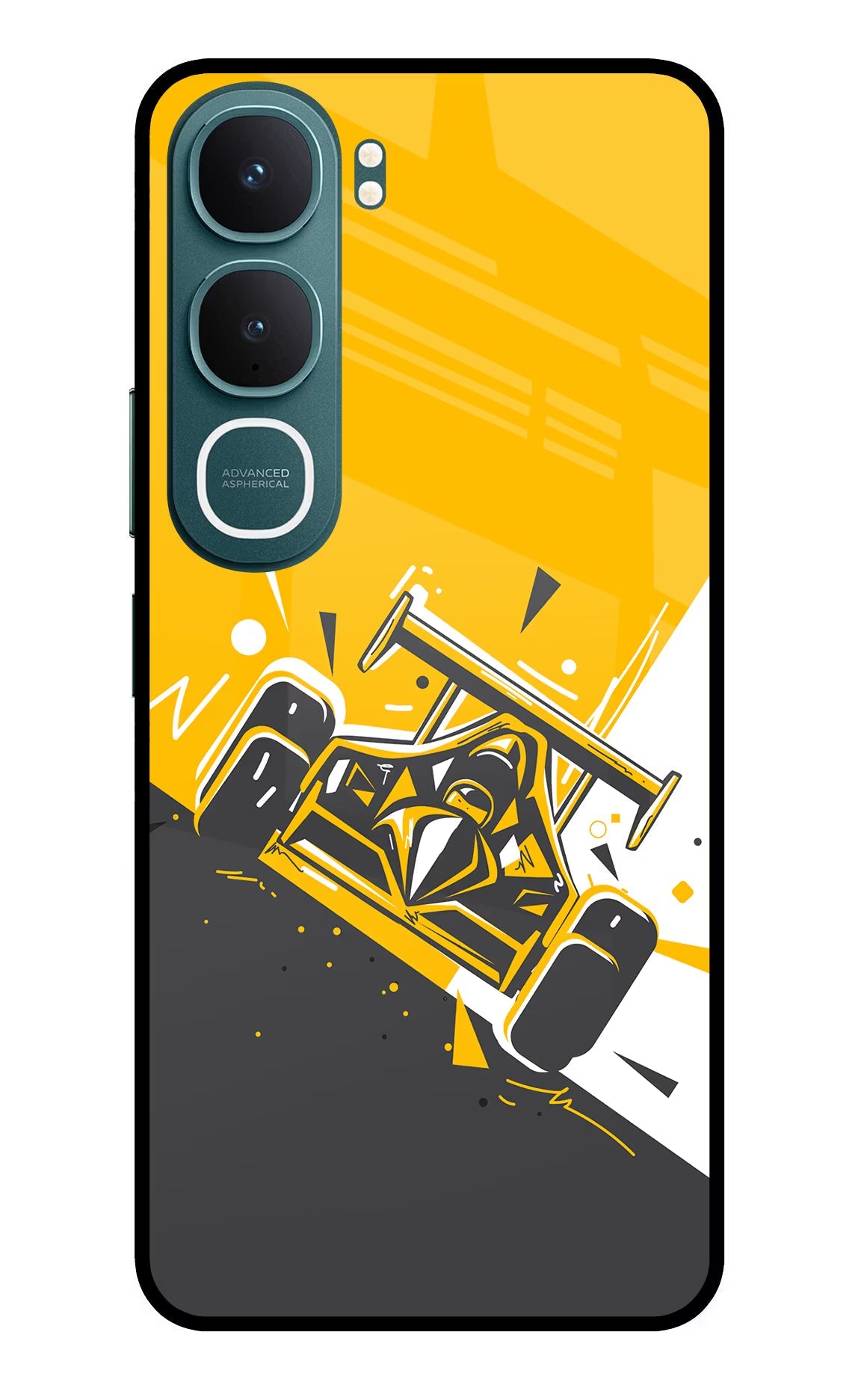 Track King Vivo Y31 5G Back Cover Glass Case - Hello Swanky