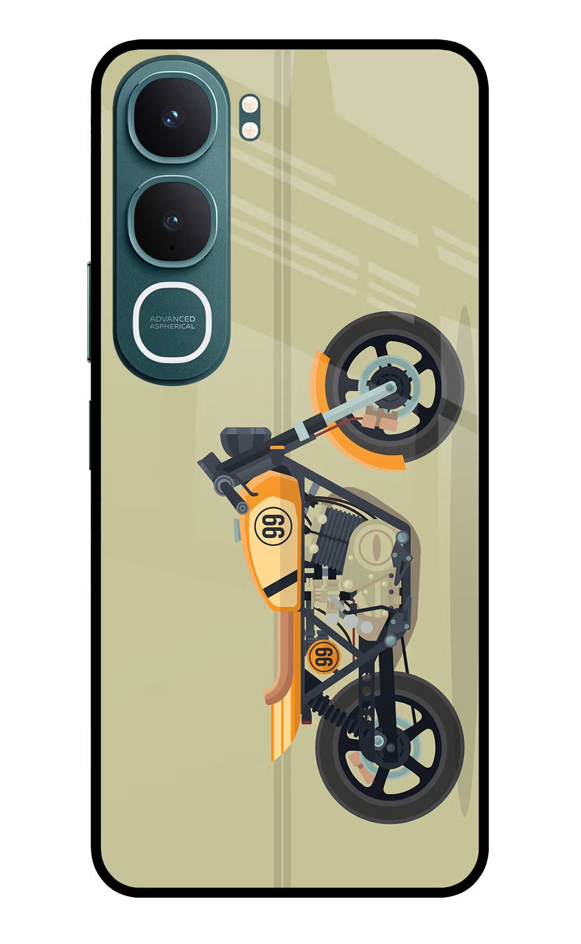 Vertical Speedster Vivo Y31 5G Back Cover Glass Case - Hello Swanky