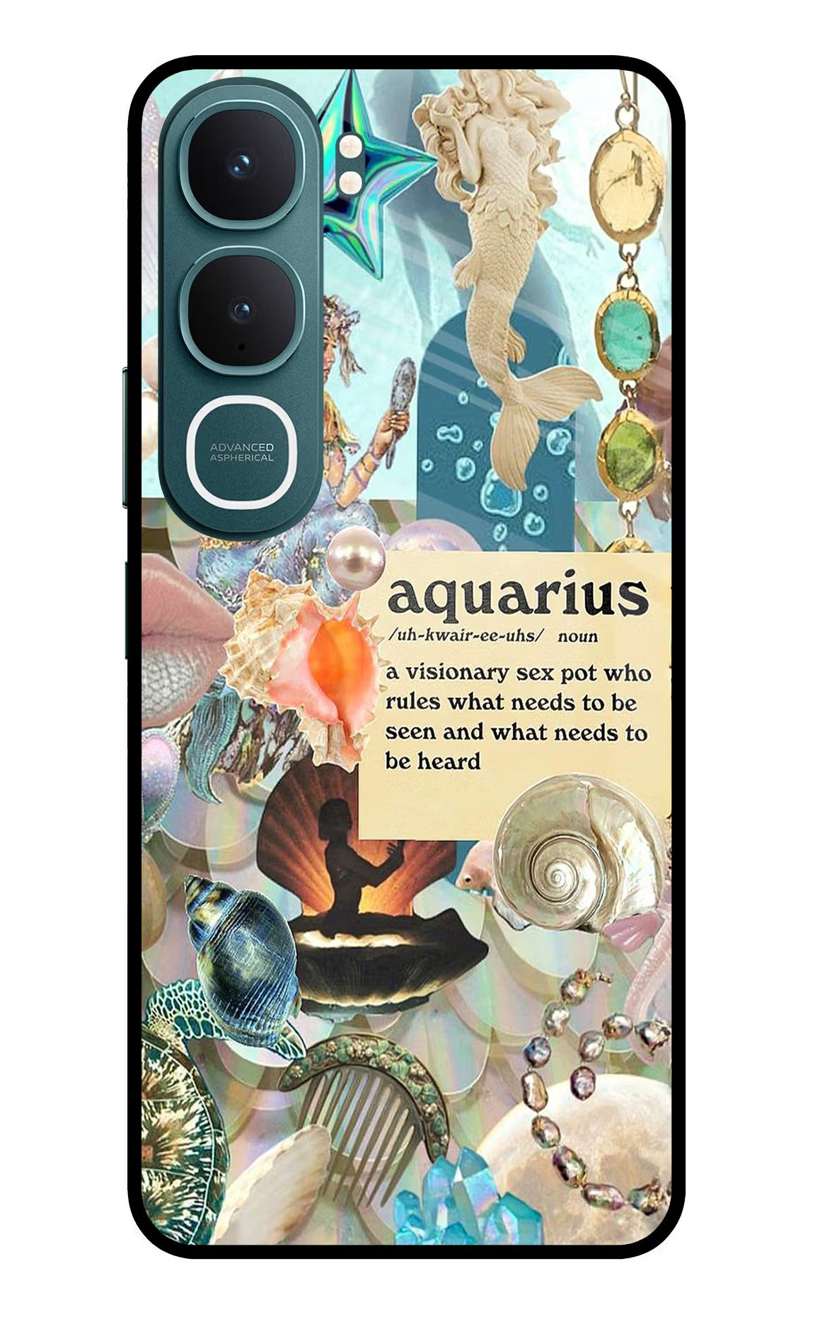 Aquarius Zodiac Vivo Y31 5G Back Cover Glass Case - Hello Swanky