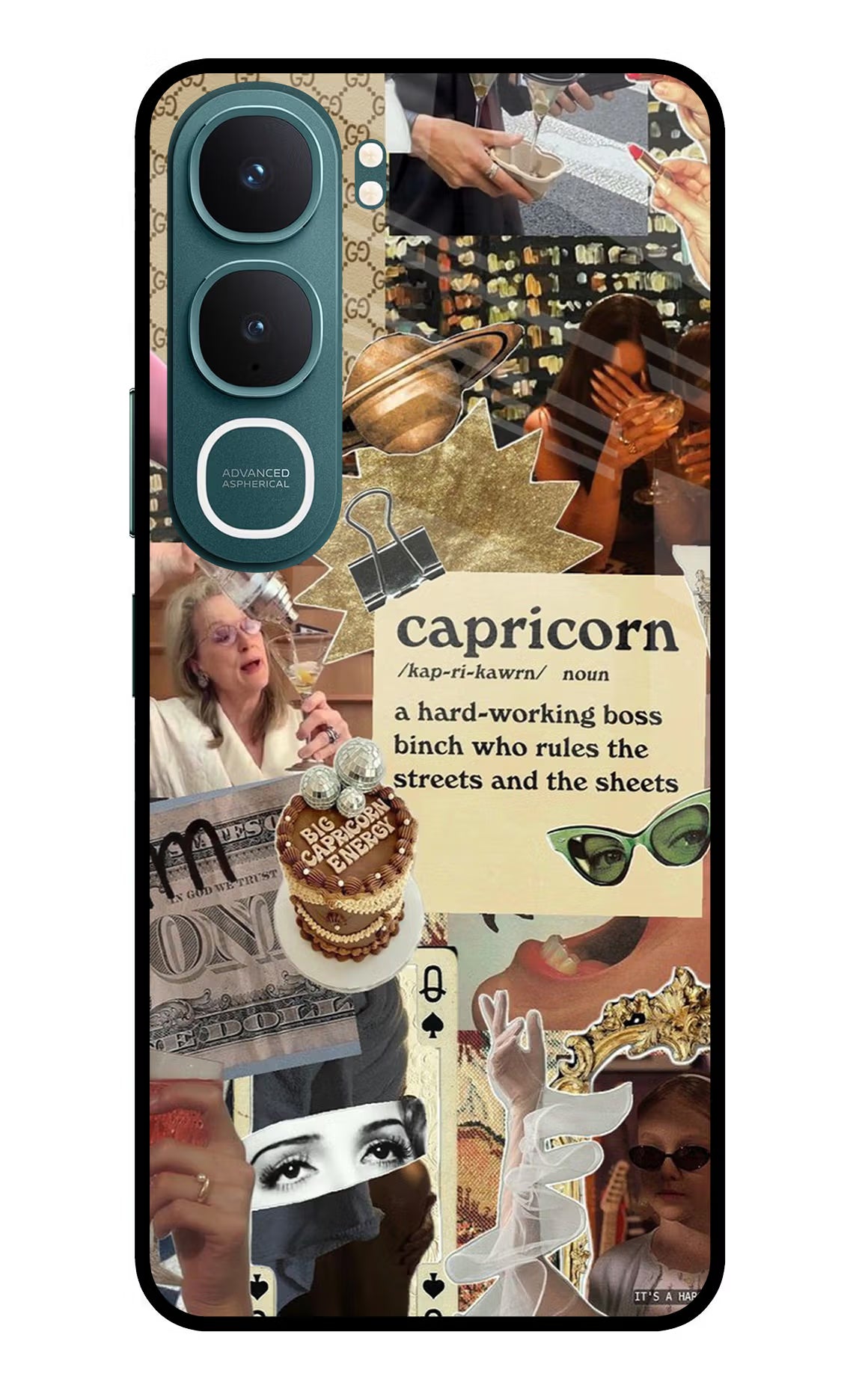 Capricorn Zodiac Vivo Y31 5G Back Cover Glass Case - Hello Swanky
