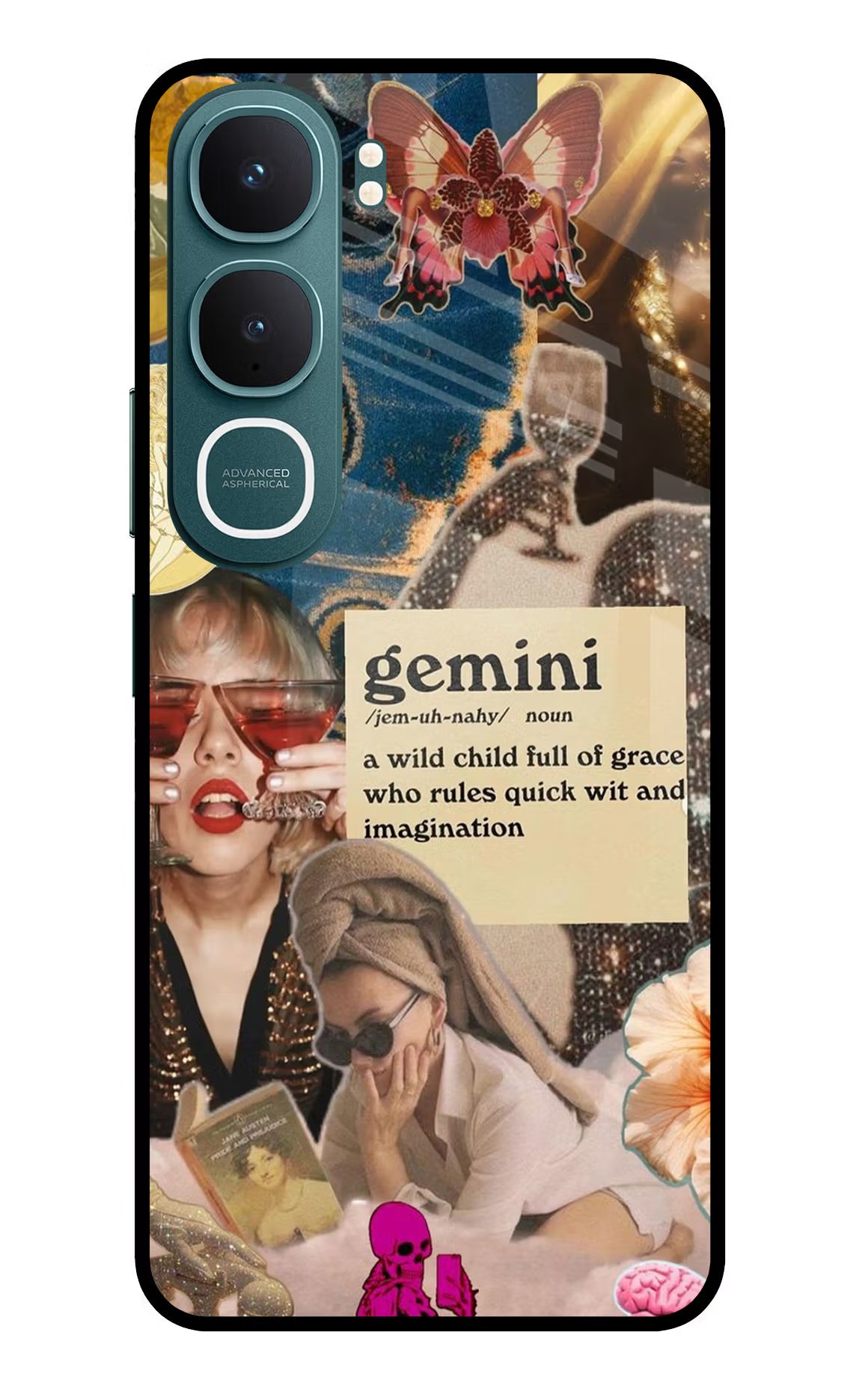 Gemini Zodiac Vivo Y31 5G Back Cover Glass Case - Hello Swanky